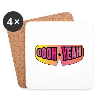 Oooh Yeah Wrestling - Untersetzer (4er-Set) - Weiß - Vorne