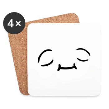 Entspanntes Gesicht Design - Untersetzer (4er-Set) - Weiß - Vorne