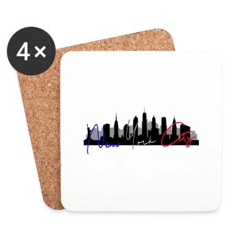 Skyline NYC BlueWhitered 2 - Untersetzer (4er-Set) - Weiß - Vorne