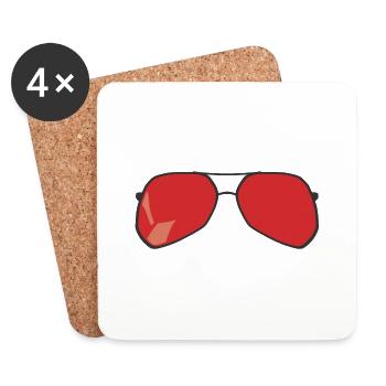 lunette de soleil - Dessous de verre (lot de 4) - blanc - Devant