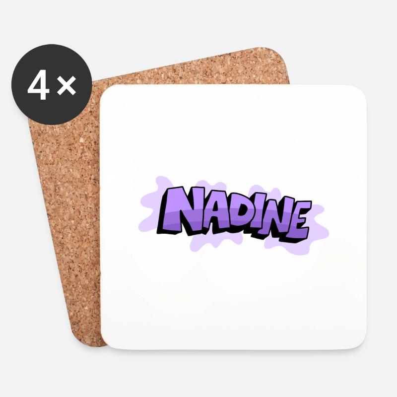 Grafitti Name Nadine - Untersetzer (4er-Set) - Weiß