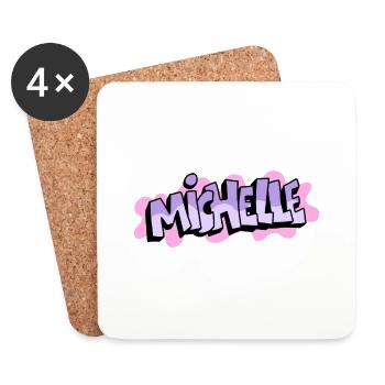 Grafitti Name Michelle - Untersetzer (4er-Set) - Weiß - Vorne