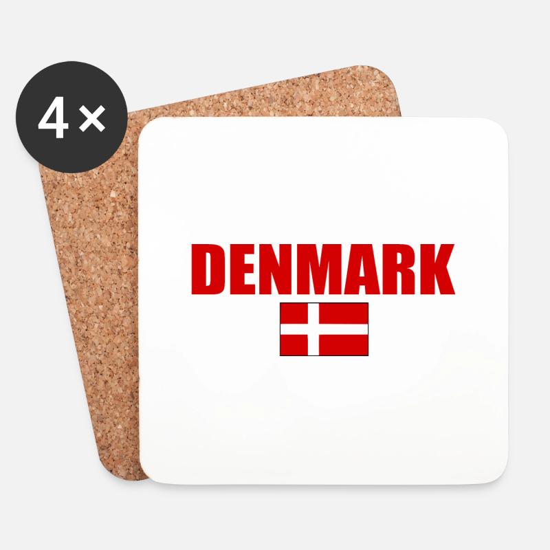 Dänemark - Untersetzer (4er-Set) - Weiß