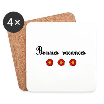 VACANCES. VIVE LES VACANCES. VACANCES. MAÎTRESSE - Dessous de verre (lot de 4) - blanc - Devant