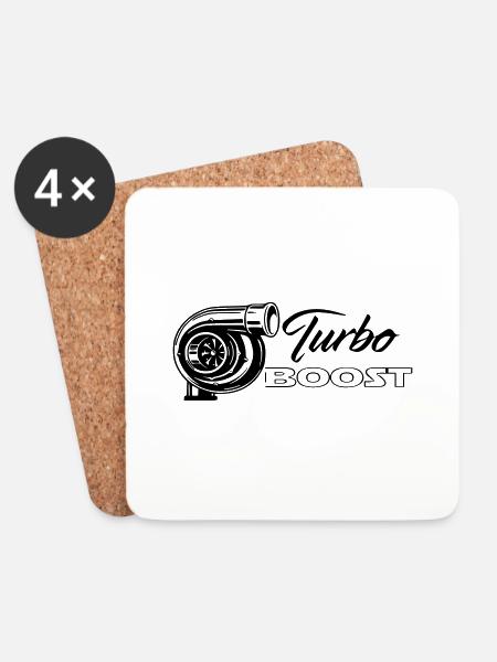 Turbo Boost - Untersetzer (4er-Set) - Weiß