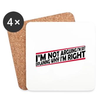 Je ne discute pas - Dessous de verre (lot de 4) - blanc - Devant