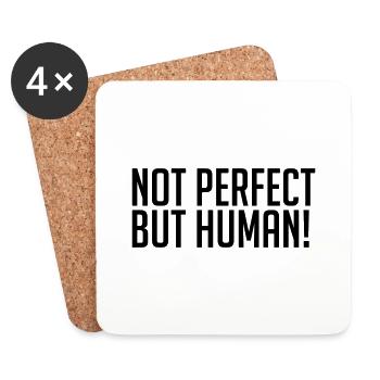 Not Perfect But Human! - Untersetzer (4er-Set) - Weiß - Vorne