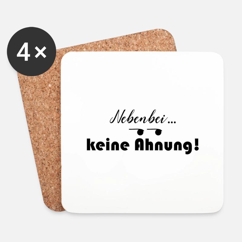 Nebenbei keine Ahnung - Untersetzer (4er-Set) - Weiß