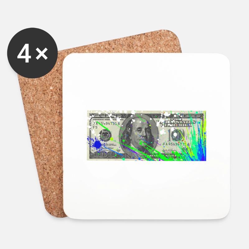 Dollar - Untersetzer (4er-Set) - Weiß