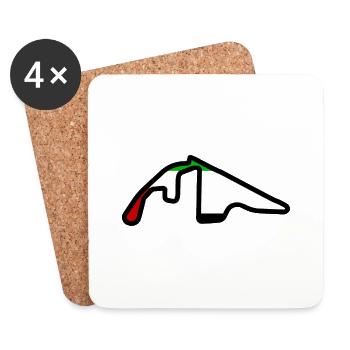 Abu Dhabi Rennstrecke mit Flagge - Untersetzer (4er-Set) - Weiß - Vorne