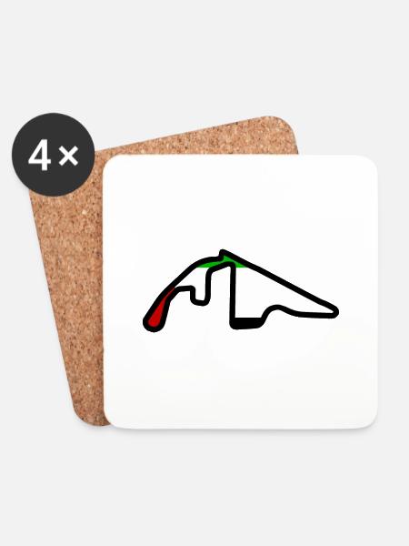 Abu Dhabi Rennstrecke mit Flagge - Untersetzer (4er-Set) - Weiß