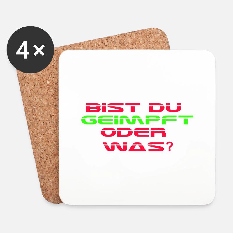 Bist Du geimpft oder was? - Untersetzer (4er-Set) - Weiß