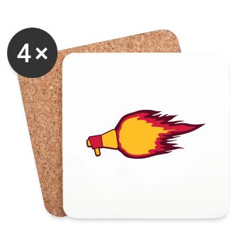 Fire Flame Megaphone Symbol - Coasters (set of 4) - white - Front