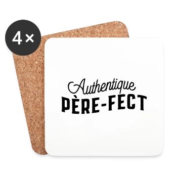 Père-fect t-shirt cadeau papa cadeau père - Dessous de verre (lot de 4) - blanc - Devant