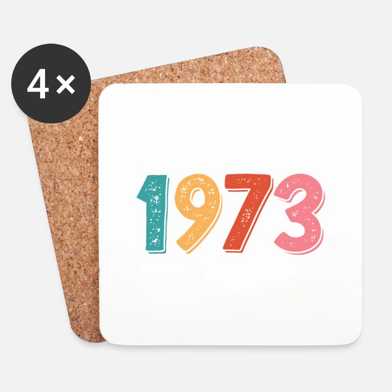 1973 Vintage - Untersetzer (4er-Set) - Weiß