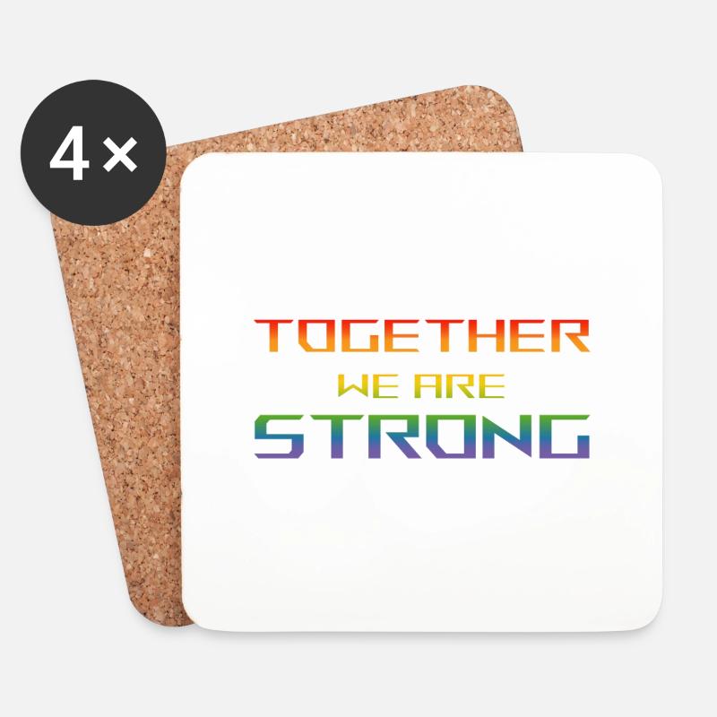 together we are Strong pride black shirt - Untersetzer (4er-Set) - Weiß