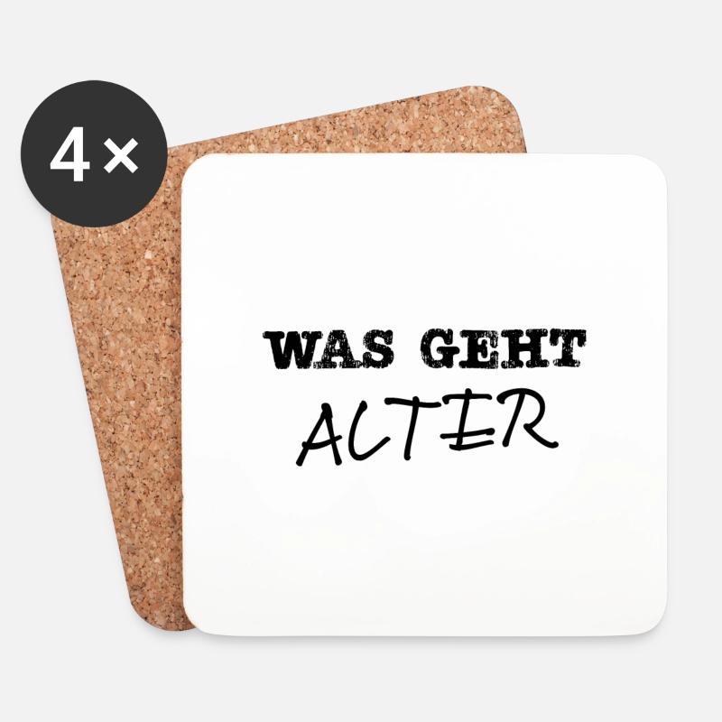 Was geht Alter - Untersetzer (4er-Set) - Weiß