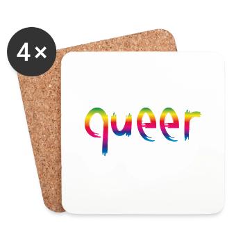 queer rainbow - Untersetzer (4er-Set) - Weiß - Vorne
