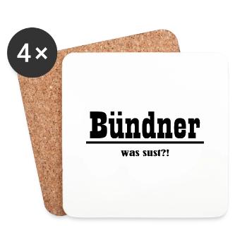 bündner was sust - Untersetzer (4er-Set) - Weiß - Vorne