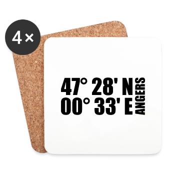 Angers coordinates - Coasters (set of 4) - white - Front