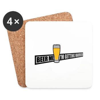 Beer Me Me marier - Dessous de verre (lot de 4) - blanc - Devant