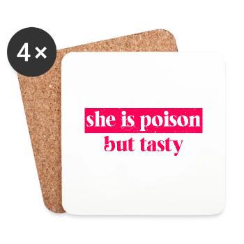 She Is Poison But Tasty - Coasters (set of 4) - white - Front
