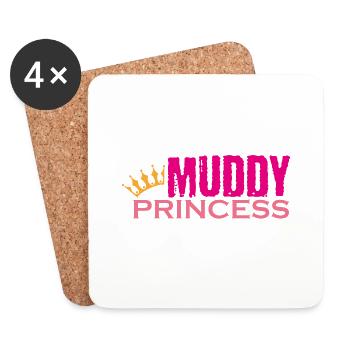 Muddy run shirt mud obstacle race ocr Team princes - Untersetzer (4er-Set) - Weiß - Vorne