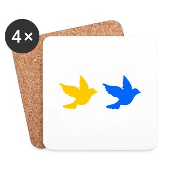 Ukraine - Coasters (set of 4) - white - Front