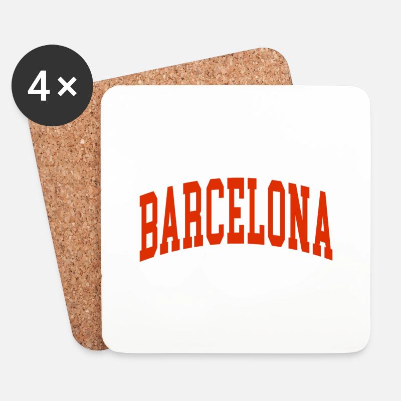 Barcelona - Untersetzer (4er-Set) - Weiß