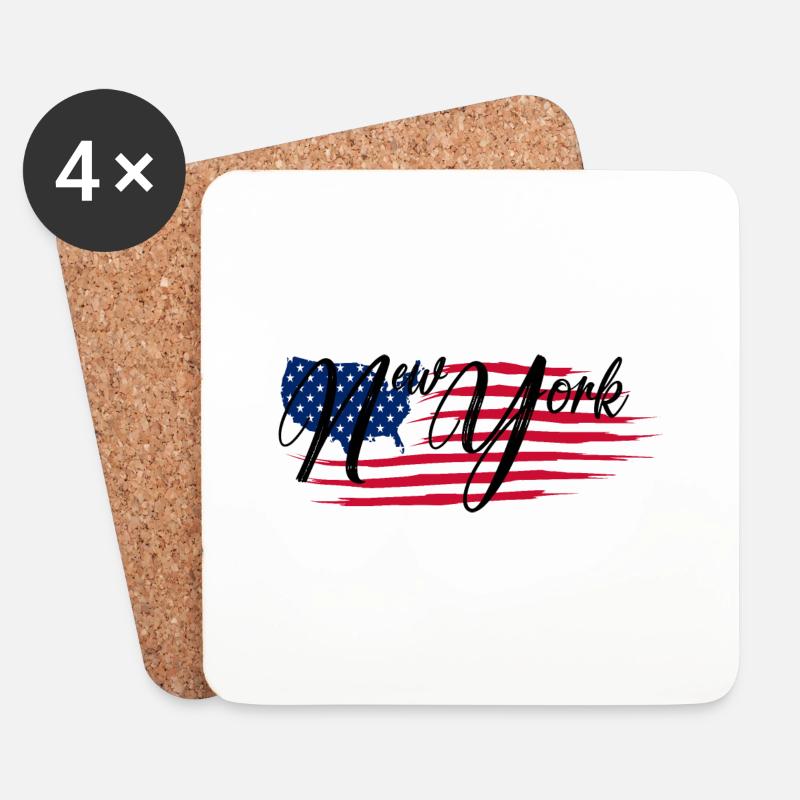 New York - Untersetzer (4er-Set) - Weiß