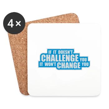 Workout Fitness Motivation Quote - Coasters (set of 4) - white - Front