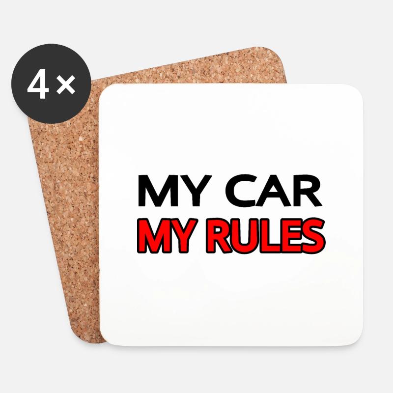Auto - Untersetzer (4er-Set) - Weiß
