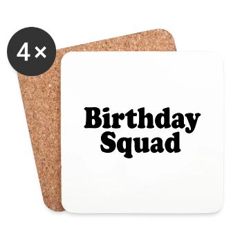 Birthday squad - Dessous de verre (lot de 4) - blanc - Devant