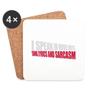 speak lyrics and sarcasm - Coasters (set of 4) - white - Front
