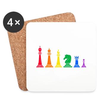 schach schachmatt lgbt regenbogen schachfigur - Untersetzer (4er-Set) - Weiß - Vorne