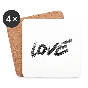 Lettering LOVE Love Statement Sketch - Coasters (set of 4) - white - Front