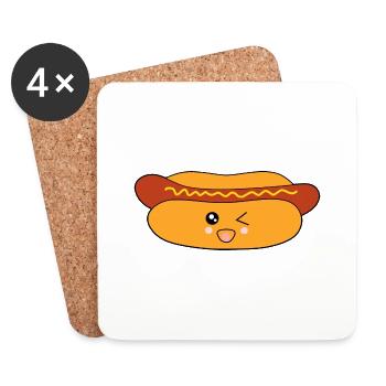 Hot dog Wurst - Untersetzer (4er-Set) - Weiß - Vorne