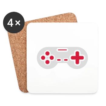 Design Retro Gamer Controller - Untersetzer (4er-Set) - Weiß - Vorne