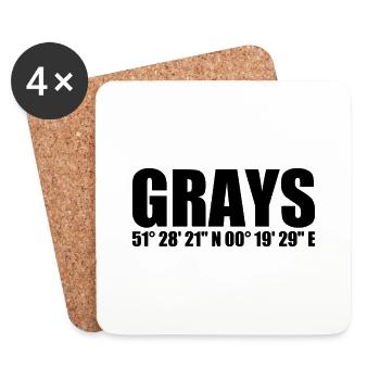 Gray's coordinates - Coasters (set of 4) - white - Front