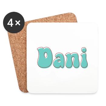 Nom Fille Dani Rétro Prénom Dani Couple - Dessous de verre (lot de 4) - blanc - Devant