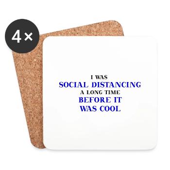 Social Distancing lustig witzig Geschenkidee - Untersetzer (4er-Set) - Weiß - Vorne