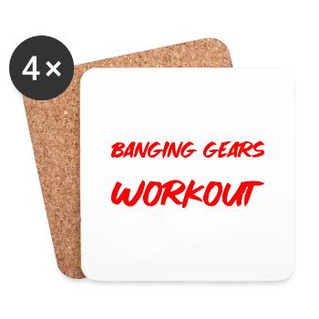Banging Gears Is My Workout 3 - Coasters (set of 4) - white - Front