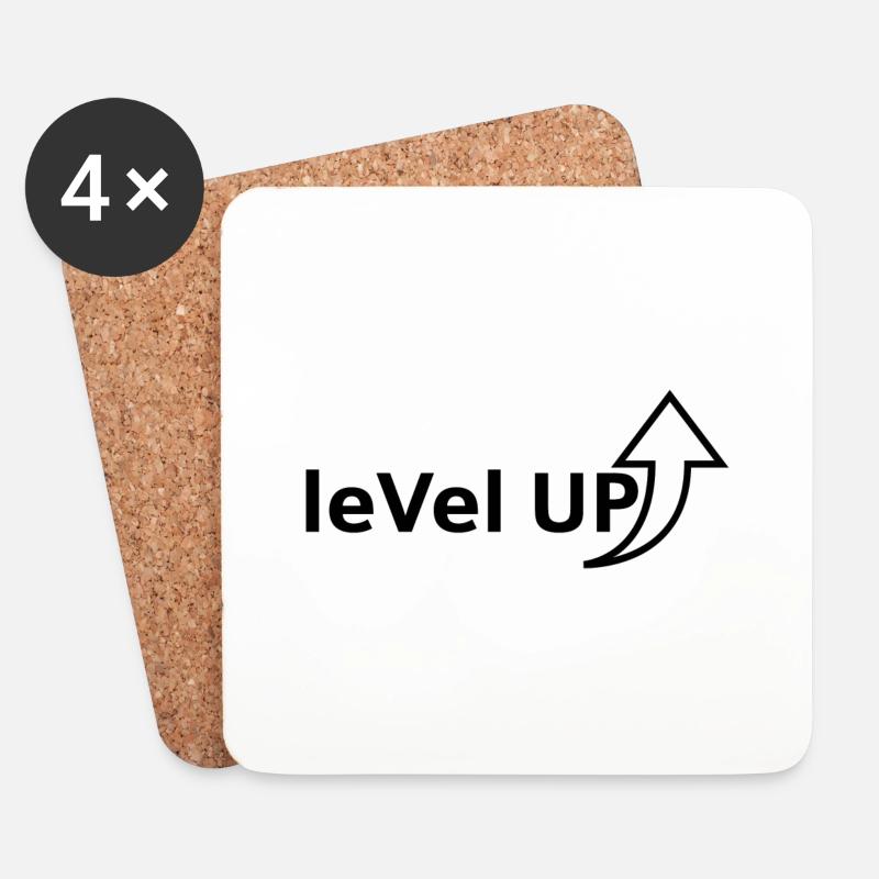 levelup - Untersetzer (4er-Set) - Weiß