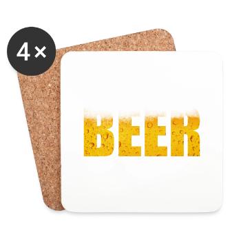 Bier Tshirt Design Trinken - Untersetzer (4er-Set) - Weiß - Vorne