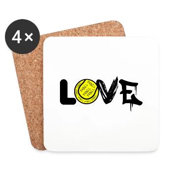 Padel - Geschenk für Padelspieler - Untersetzer (4er-Set) - Weiß - Vorne