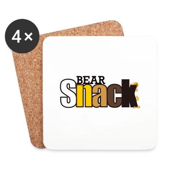 Bear Snack - Untersetzer (4er-Set) - Weiß - Vorne