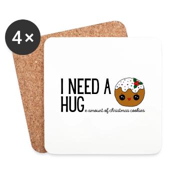 I NEED A HUGe amount of christmas cookies black - Untersetzer (4er-Set) - Weiß - Vorne
