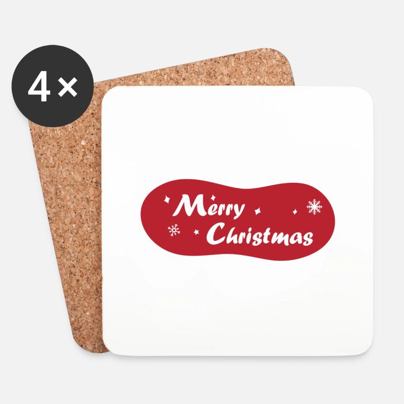merry Christmas 5 - Untersetzer (4er-Set) - Weiß