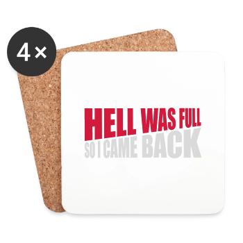 hell was full Zitat - Untersetzer (4er-Set) - Weiß - Vorne