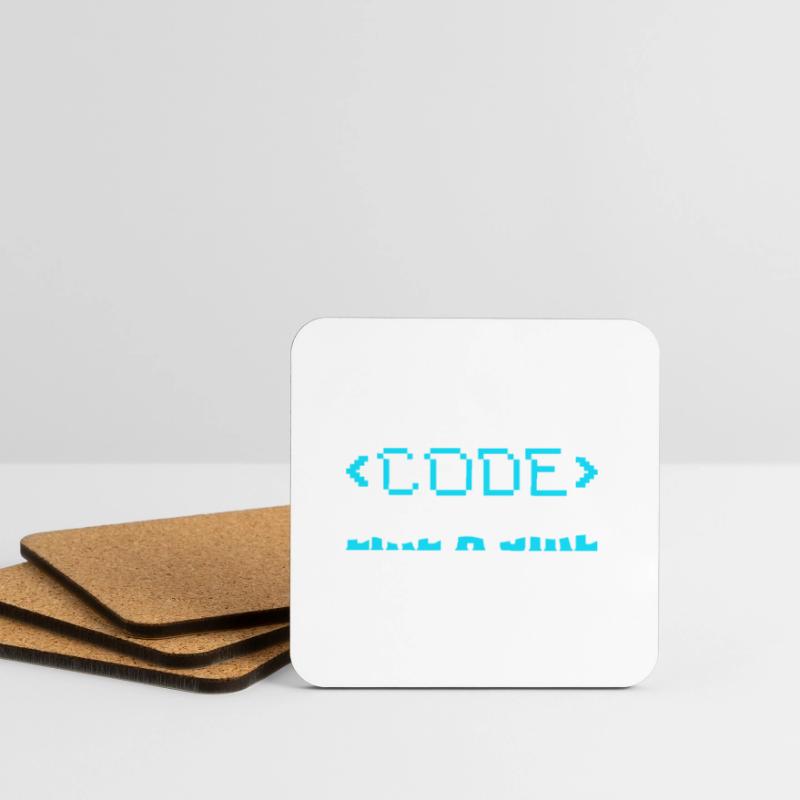 Code Like A Girl Coding Programmer Coasters (set of 4)